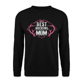 Buck Deer Hunting Hunter Mother - Unisex Sweatshirt - black - Front - Alina (178cm) & Michal (187cm)