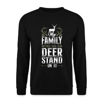 Buck Deer Hunting Hunter Vintage - Sweat-shirt Unisexe - noir - Devant - Alina (178cm) & Michal (187cm)