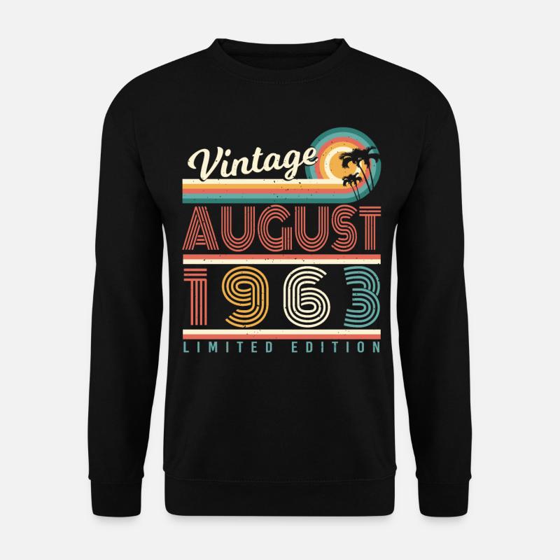 August 1963 Vintage - Unisex Sweatshirt - black