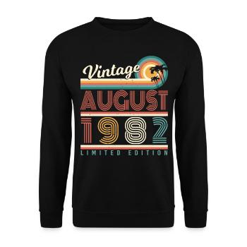 40e anniversaire août 1982 - Sweat-shirt Unisexe - noir - Devant - Alina (178cm) & Michal (187cm)