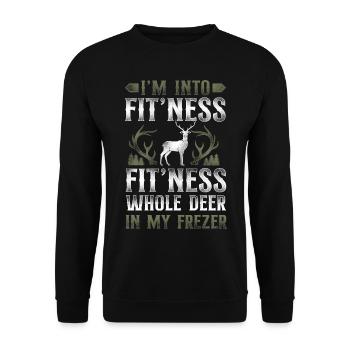Buck Deer Hunting Hunter Vintage - Unisex Sweatshirt - black - Front - Alina (178cm) & Michal (187cm)