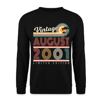 Mois de naissance Août 2001 - Sweat-shirt Unisexe - noir - Devant - Alina (178cm) & Michal (187cm)