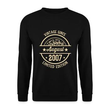 Anniversaire Vintage depuis août 2007 - Sweat-shirt Unisexe - noir - Devant - Alina (178cm) & Michal (187cm)