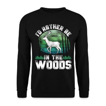 Buck Deer Hunting Hunter Vintage - Unisex Pullover - Schwarz - Vorne - Alina (178cm) & Michal (187cm)