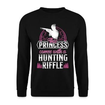 Buck Deer Hunting Hunter Girl - Unisex Pullover - Schwarz - Vorne - Alina (178cm) & Michal (187cm)