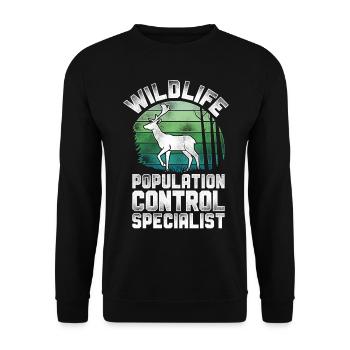 Buck Deer Hunting Hunter Vintage - Unisex Pullover - Schwarz - Vorne - Alina (178cm) & Michal (187cm)