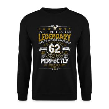 Vintage Légendaire - Vieilli parfaitement 62ème anniversaire - Sweat-shirt Unisexe - noir - Devant - Alina (178cm) & Michal (187cm)