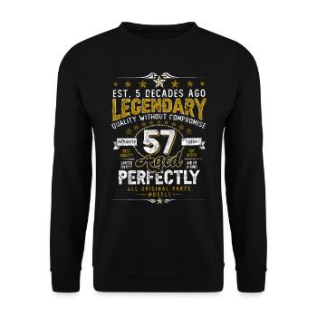 Vintage Légendaire - Vieilli parfaitement 57ème anniversaire - Sweat-shirt Unisexe - noir - Devant - Alina (178cm) & Michal (187cm)