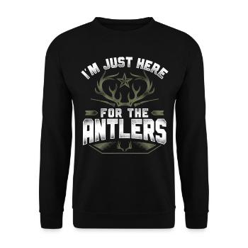 Buck Deer Hunting Hunter Vintage - Sweat-shirt Unisexe - noir - Devant - Alina (178cm) & Michal (187cm)