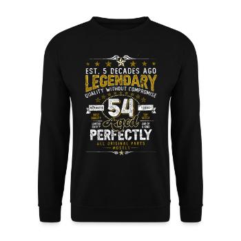 Vintage Légendaire - Vieilli parfaitement 54ème anniversaire - Sweat-shirt Unisexe - noir - Devant - Alina (178cm) & Michal (187cm)