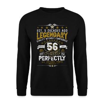 Vintage Légendaire - Vieilli parfaitement 56ème anniversaire - Sweat-shirt Unisexe - noir - Devant - Alina (178cm) & Michal (187cm)