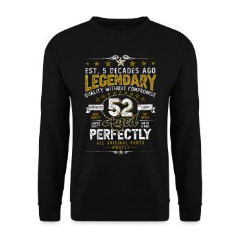 Vintage Légendaire - Vieilli parfaitement 52ème anniversaire - Sweat-shirt Unisexe - noir - Devant - Alina (178cm) & Michal (187cm)