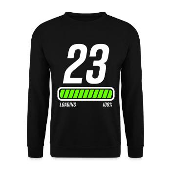 23rd birthday 23 years birthday - Unisex Sweatshirt - black - Front - Alina (178cm) & Michal (187cm)