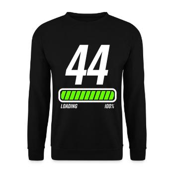 44 years anniversary birthday greeting - Unisex Sweatshirt - black - Front - Alina (178cm) & Michal (187cm)