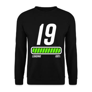 19e anniversaire 19 ans Poutre de chargement - Sweat-shirt Unisexe - noir - Devant - Alina (178cm) & Michal (187cm)