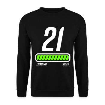 21 ans 21e anniversaire Poutre de chargement - Sweat-shirt Unisexe - noir - Devant - Alina (178cm) & Michal (187cm)