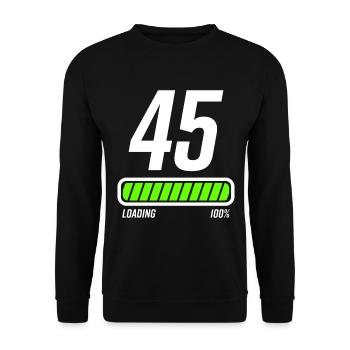 45th birthday 45 years - Unisex Sweatshirt - black - Front - Alina (178cm) & Michal (187cm)