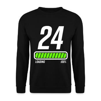 24. Geburtstag 24 Jahre Glückwunsch - Unisex Pullover - Schwarz - Vorne - Alina (178cm) & Michal (187cm)