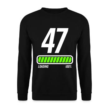 47 years 47th birthday gift - Unisex Sweatshirt - black - Front - Alina (178cm) & Michal (187cm)