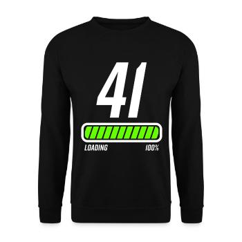 41. Geburtstag 41 Jahre - Unisex Pullover - Schwarz - Vorne - Alina (178cm) & Michal (187cm)