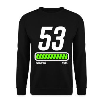 53 years 53rd birthday gift - Unisex Sweatshirt - black - Front - Alina (178cm) & Michal (187cm)