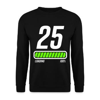 25ème anniversaire 25 ans idée cadeau - Sweat-shirt Unisexe - noir - Devant - Alina (178cm) & Michal (187cm)