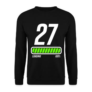 27 Years Anniversary Birthday Party - Unisex Sweatshirt - black - Front - Alina (178cm) & Michal (187cm)