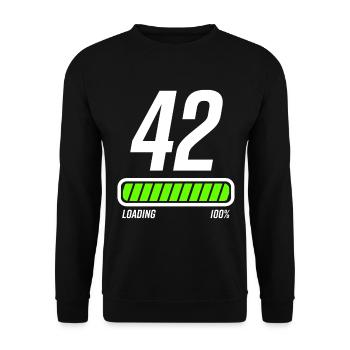 42nd birthday 42 years - Unisex Sweatshirt - black - Front - Alina (178cm) & Michal (187cm)