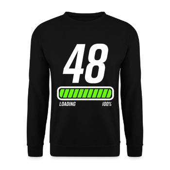 48th birthday 48 years - Unisex Sweatshirt - black - Front - Alina (178cm) & Michal (187cm)