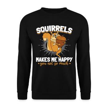 L’écureuil ne me rend pas si heureux - - Sweat-shirt Unisexe - noir - Devant - Alina (178cm) & Michal (187cm)
