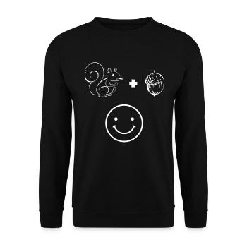 Funny Squirrel + Squirrel = Happy - Unisex Sweatshirt - black - Front - Alina (178cm) & Michal (187cm)