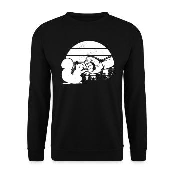 Funny squirrel, fist thrust, squirrel - Unisex Sweatshirt - black - Front - Alina (178cm) & Michal (187cm)