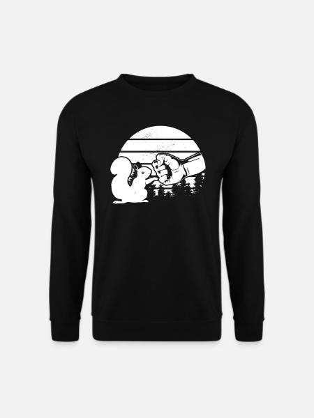 Lustiges Eichhörnchen, Fauststoß, Eichhörnchen - Unisex Pullover - Schwarz