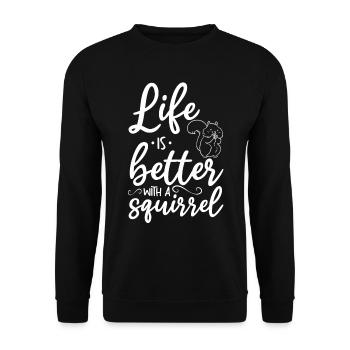 Squirrel Lover Cute Squirrel The - Unisex Sweatshirt - black - Front - Alina (178cm) & Michal (187cm)