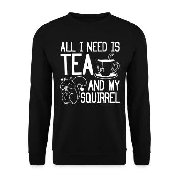 Squirrel lovers - All I need is - Unisex Sweatshirt - black - Front - Alina (178cm) & Michal (187cm)