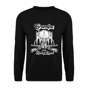 Grand-père La légende de la chasse Au cerf Chasse Grand-père - Sweat-shirt Unisexe - noir - Devant - Alina (178cm) & Michal (187cm)