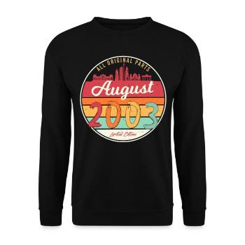 Born August 2003 - Unisex Sweatshirt - black - Front - Alina (178cm) & Michal (187cm)