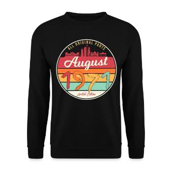 1971 En août Millésime - Sweat-shirt Unisexe - noir - Devant - Alina (178cm) & Michal (187cm)
