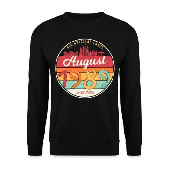Salutations d’anniversaire 1989 En août - Sweat-shirt Unisexe - noir - Devant - Alina (178cm) & Michal (187cm)