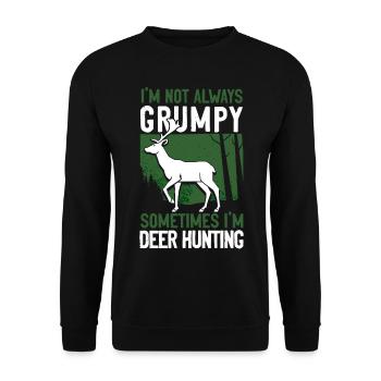 Buck Deer Hunting Hunter Dad - Unisex Pullover - Schwarz - Vorne - Alina (178cm) & Michal (187cm)