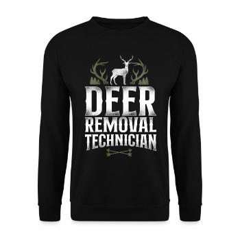 Buck Deer Hunting Hunter Vintage - Unisex Sweatshirt - black - Front - Alina (178cm) & Michal (187cm)