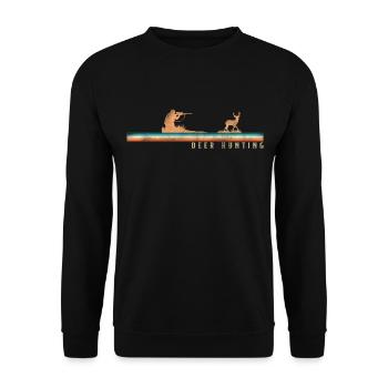 Buck Deer Hunting Hunter Retro - Unisex Pullover - Schwarz - Vorne - Alina (178cm) & Michal (187cm)