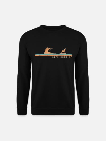 Buck Deer Hunting Hunter Retro - Unisex Sweatshirt - black
