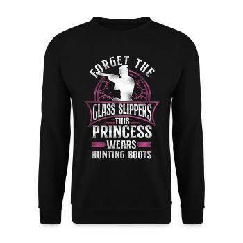 Buck Deer Hunting Hunter Girl - Unisex Sweatshirt - black - Front - Alina (178cm) & Michal (187cm)