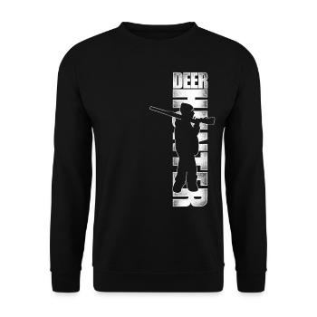 Buck Deer Hunting Hunter Vintage - Unisex Sweatshirt - black - Front - Alina (178cm) & Michal (187cm)
