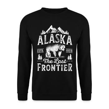 Alaska Gift USA Nature Bear Denali Grizzly Forest - Sweat-shirt Unisexe - noir - Devant - Alina (178cm) & Michal (187cm)