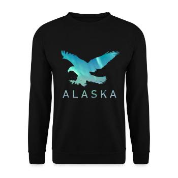 Alaska Geschenk Kinder Herren Damen USA Natur Eis - Unisex Pullover - Schwarz - Vorne - Alina (178cm) & Michal (187cm)