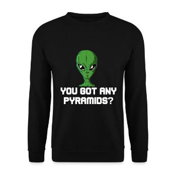 Alien Galaxy Ufo Außerirdische Raumschiff Weltall - Unisex Pullover - Schwarz - Vorne - Alina (178cm) & Michal (187cm)