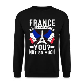 Frankreich Flagge France Paris Marseille French - Unisex Pullover - Schwarz - Vorne - Alina (178cm) & Michal (187cm)
