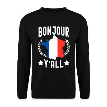 France Gift Paris French French Monaco - Unisex Sweatshirt - black - Front - Alina (178cm) & Michal (187cm)
